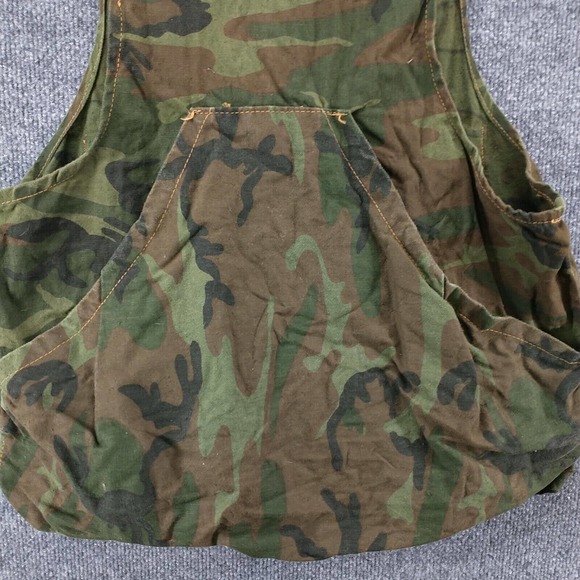 American Field Men's Button Front Camo Vest Green S Hunting Shooting Vintage - Picture 9 of 15